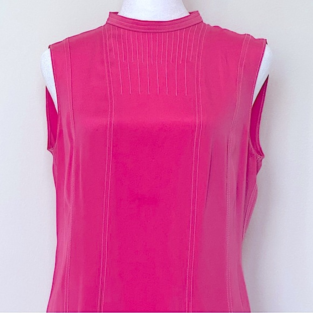 Valentino: Pink Sleeveless Crew Neck Fit & Flare Mini Dress - Picture 3 of 4